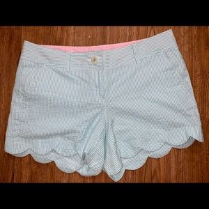 Lily Pulitzer scalloped edge seersucker shorts